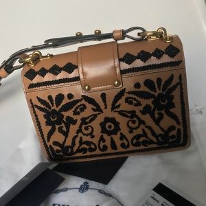 prada embroidered cahier bag